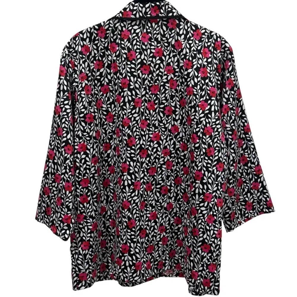 Kate Spade Floral Pajama Button up Top Comfy‎ Cute Chic Women's Size L